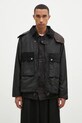 Бавовняна куртка Barbour Re-Engineered Spey Wax Jacket з капюшоном чорний MWX2341