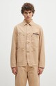 Human Made kurtka koszulowa bawełniana Washed Duck Coverall Jacket bez kaptura beżowy HM28JK013