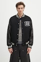 Wacko Maria jachetă bomber din lână Leather Varsity fara gluga negru 24FW.WMO.BL16