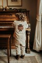 Дитячий бавовняний піджак Donsje Braas Blazer Bear тканина бежевий 4083301