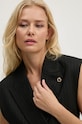 Γιλέκο από μείγμα μαλλιού Bruuns Bazaar BillBBBerin waistcoat μαύρο BBW4113