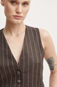 Lněná vesta Day Birger et Mikkelsen Frida - Casual Linen Stripe hnědá DAY65243245
