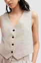 AllSaints kamizelka lniana WHITNEY WAISTCOAT W035QA beżowy AW24