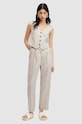 AllSaints kamizelka lniana WHITNEY WAISTCOAT beżowy W035QA
