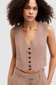 Ρούχα Γιλέκο AllSaints DERI LYN WT025Y καφέ