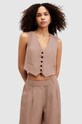 Γιλέκο AllSaints DERI LYN WT025Y καφέ