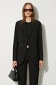 Шерстяной пиджак Kenzo Virgin Wool Waisted Blazer чёрный FE62VE2549GE.99