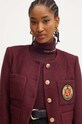 Elisabetta Franchi marynarka z domieszką wełny bordowy GI12147E2