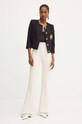 Elisabetta Franchi marynarka z domieszką wełny GI12147E2 czarny AW24