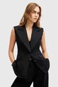 AllSaints vestă din bumbac HALLY BLAZER cu captuseala negru W009QA