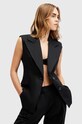 AllSaints vestă din bumbac HALLY BLAZER negru W009QA