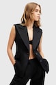 AllSaints kamizelka bawełniana HALLY BLAZER czarny W009QA