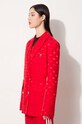 adidas Originals marynarka Jaquard Blazer czerwony JJ2171