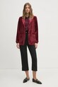 Велюровий піджак Sisley 21EULW02M бордо AW24