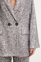 Never Fully Dressed marynarka Gunmetal Sequin 54 Blazer NFDOU362 szary