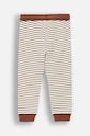Coccodrillo pantaloni de trening din bumbac pentru copii ZC4122101MBN maro AW24