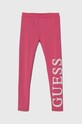 Guess legginsy dziecięce z elastanem różowy J3YB00.KBSV0.9BYH