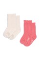 Konges Sløjd skarpetki dziecięce 2 PACK POINTELLE SOCKS 2-pack skarpetki długie różowy KS101352