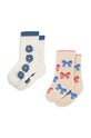 Konges Sløjd skarpetki dziecięce JAQUARD SOCKS 2-pack skarpetki długie beżowy KS101361
