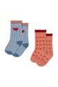 Konges Sløjd skarpetki dziecięce JAQUARD SOCKS 2-pack skarpetki długie czerwony KS101361