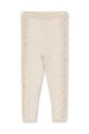 Konges Sløjd leggins copii CABBY KNIT PANTS bumbac bej KS101447