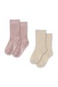 Konges Sløjd skarpetki dziecięce 2 PACK RIB GLITTER SOCKS 2-pack skarpetki długie różowy KS101856