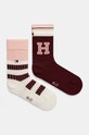 Tommy Hilfiger skarpetki dziecięce 2-pack skarpetki długie bordowy 701229868.G.9BYH
