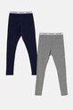 Calvin Klein Underwear legginsy bawełniane dziecięce 2-pack bawełna szary G80G800719.9BYH