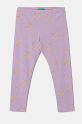 United Colors of Benetton legginsy dziecięce wzorzyste fioletowy 355LGF048.P.Seasonal