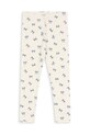 Konges Sløjd leggins din bumbac pentru copii MINNIE PANTS GOTS bumbac alb KS102058