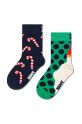 Παιδικές κάλτσες Happy Socks Kids 2-Pack Candy Cane Socks 2-pack ψηλές κάλτσες πράσινο P001694