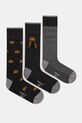 Шкарпетки Hackett London 3-pack довгі шкарпетки сірий HMU30095