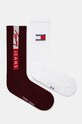Tommy Jeans skarpetki 2-pack skarpetki długie bordowy 701229892
