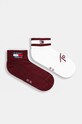 Tommy Jeans skarpetki 2-pack skarpetki długie bordowy 701229894