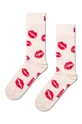 Κάλτσες Happy Socks Kisses Sock ψηλές κάλτσες λευκό P001527