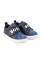 BOSS sneakers din piele pentru bebeluși piele întoarsă bleumarin J51342.22.30