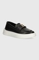 Kožené mokasíny Furla Loafer usňová koža čierna YI08SPT.BX3245.O6000