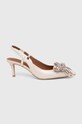 Kožené lodičky Kurt Geiger London Belgravia Bow Sling 621744109.BONECOMB béžová AW24