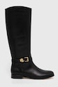 Kožené čižmy Lauren Ralph Lauren Brooke Tall 802937804001.001 čierna AW24
