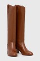 Cipők Lauren Ralph Lauren bőr csizma Carla 802937812003.270 barna