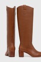 Lauren Ralph Lauren bőr csizma Carla barna 802937812003.270