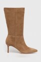 Čizme od brušene kože Lauren Ralph Lauren Leannah 802942517001.260 bež AW24