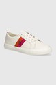 Kožené tenisky Lauren Ralph Lauren Janson II plochá bílá 802942783001.100