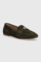 Semišové mokasíny Lauren Ralph Lauren Averi III semišová kůže zelená 802946809003.301