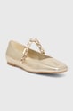 Kožené baleríny Guess LEVY zlatá FLTBLE.LEM02.GOLD