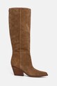 Guess cizme din piele intoarsa CALLY FLTCAL.SUE11.BROWN maro AW24