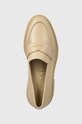 Kožne mokasinke Guess FINDA bež FLTFIN.LEA14.BEIGE