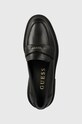 Kožené mokasíny Guess FINDA černá FLTFIN.LEA14.BLACK