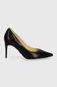 Kožne štikle Guess RICA15 FLTRIC.LEA08.BLACK crna AW24