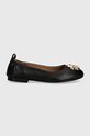 BOSS baleriny skórzane Dasy 50523537.001 czarny AW24
